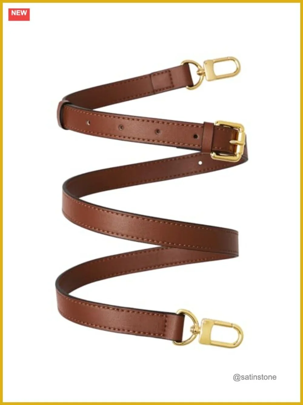 Genuine Vachetta Leather Adjustable Replacement Crossbody Strap for Handbag